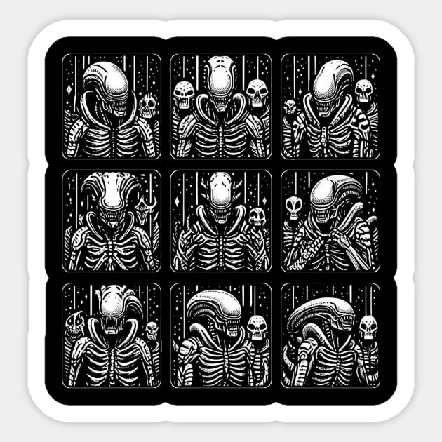 Xenomorph artwork Sticker by nerd.collect